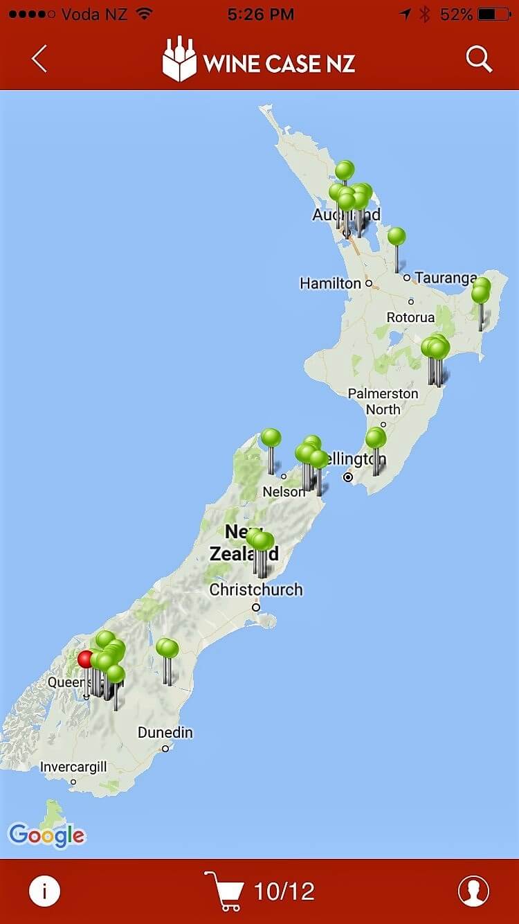 New Zealand wine map