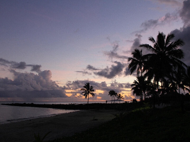 Fijian Pacific harbour sunset from the beach