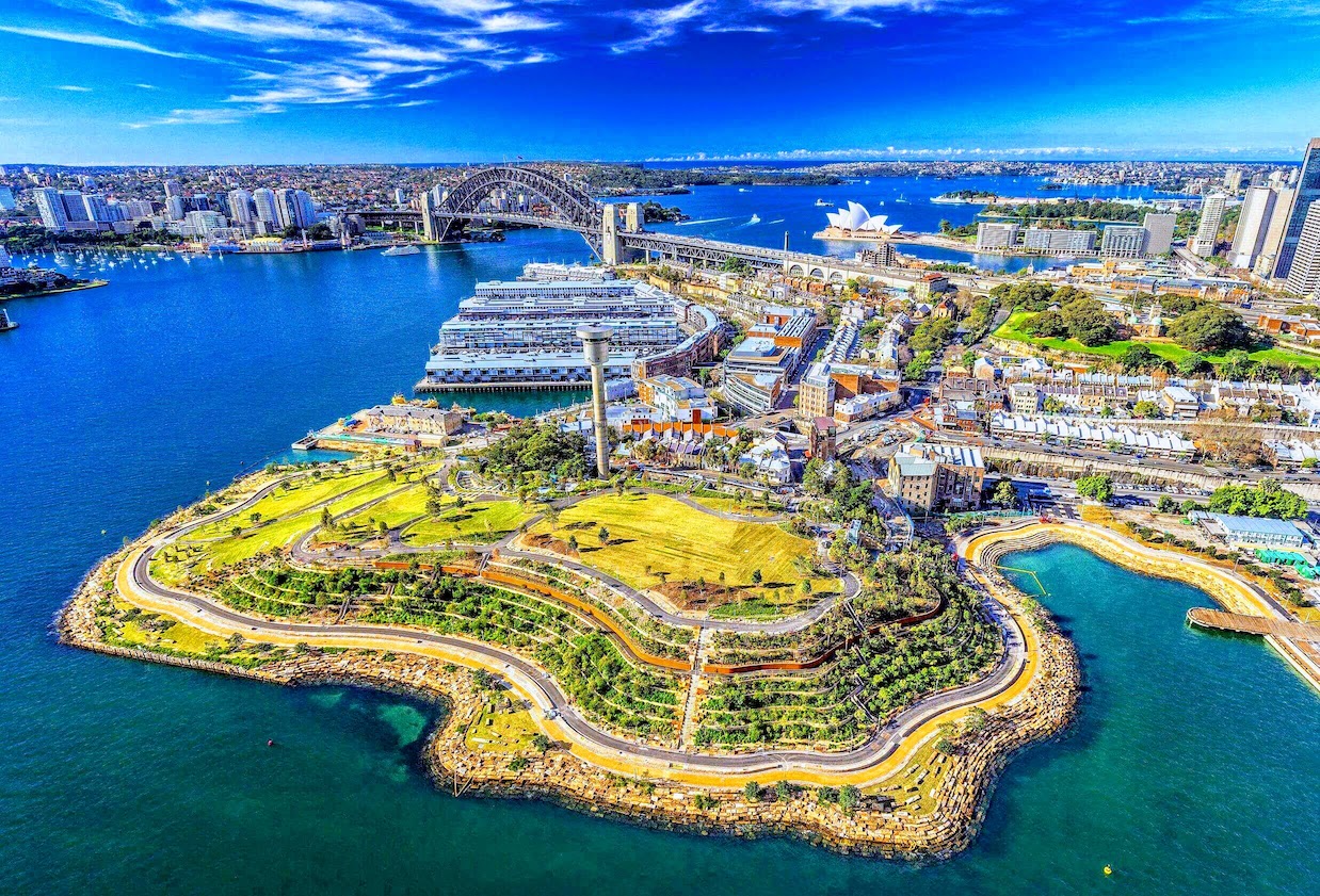 Sydney Aerial photos across Barangaroo 