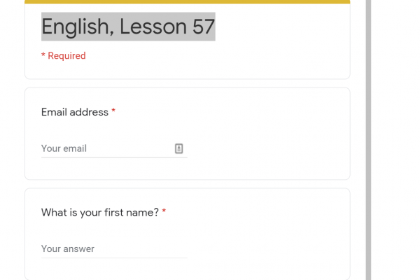 Use a Google form to test your English